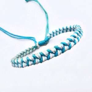 Macrame Bracelet, string bangle, blue bangle