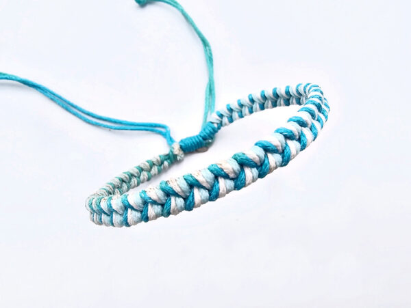 Macrame Bracelet, string bangle, blue bangle