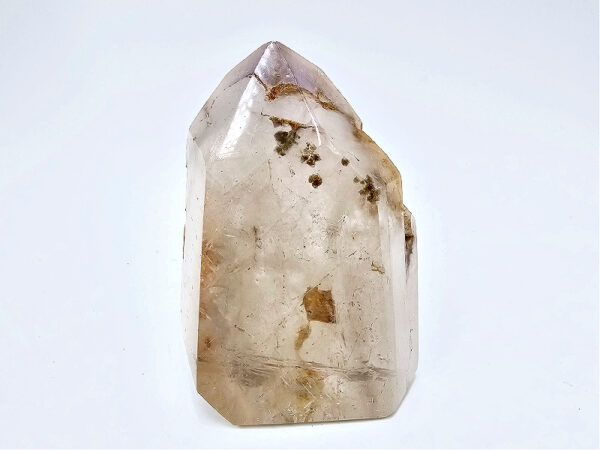 Clear Quartz Point (Semi Polished) (222g) Amethyst Tip