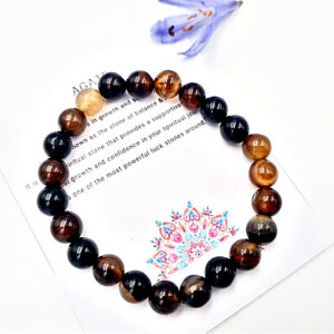 Coffee Agate Round Beaded Bangle, coffee agate, bangle