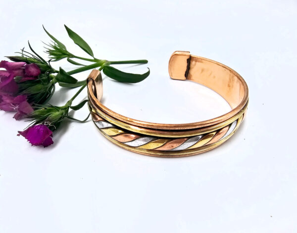 Braided Copper & Brass Bangle