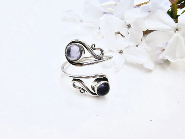 Amethyst Ring Double Spiral