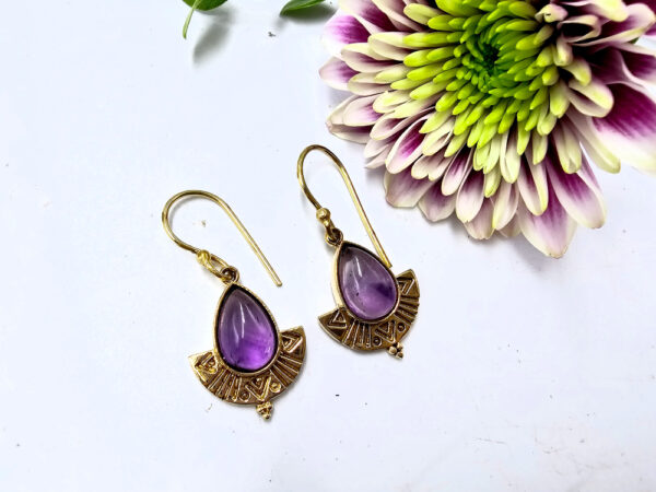 Amethyst Tribal Earrings