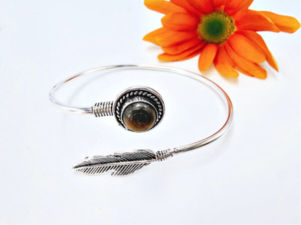 Feather Bangle Tigers Eye