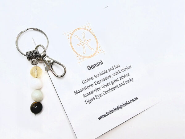 Gemini Gemstone Key Ring