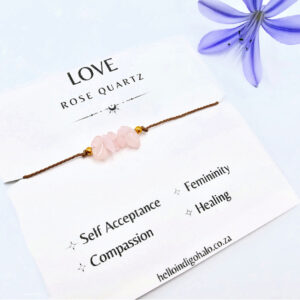 Rose Quartz Gem Chips String Bangle, rose quartz, stacking bangle