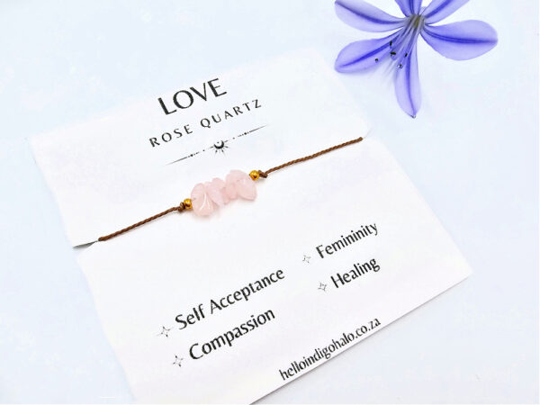 Rose Quartz Gem Chips String Bangle, rose quartz, stacking bangle