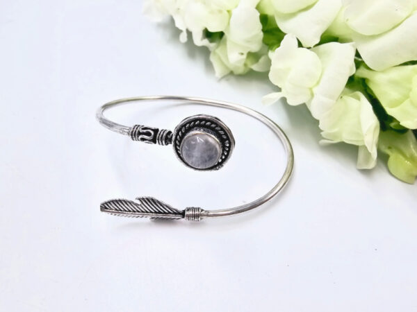 Moonstone Bangle Feather