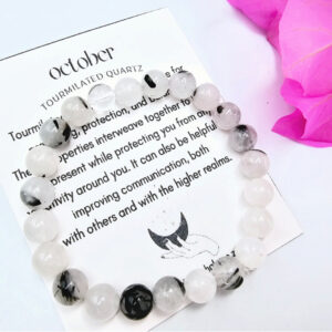 October Birthstone Bangles, round polished beaded jewellery, crystal bangle