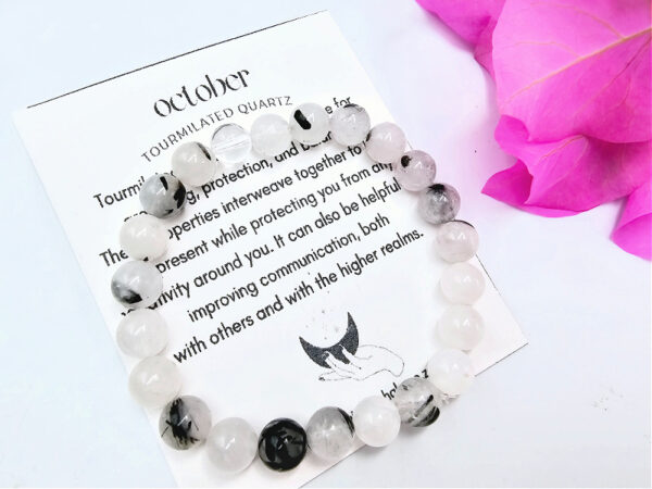 October Birthstone Bangles, round polished beaded jewellery, crystal bangle