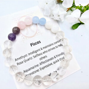 Pisces Zodiac Gem Bracelet, star sign jewellery, bangle