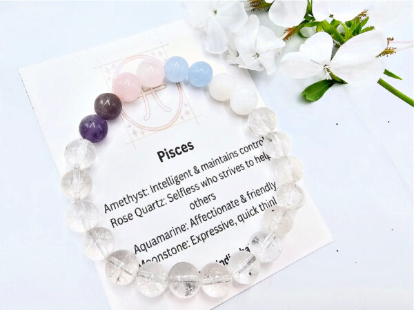 Pisces Zodiac Gem Bracelet, star sign jewellery, bangle