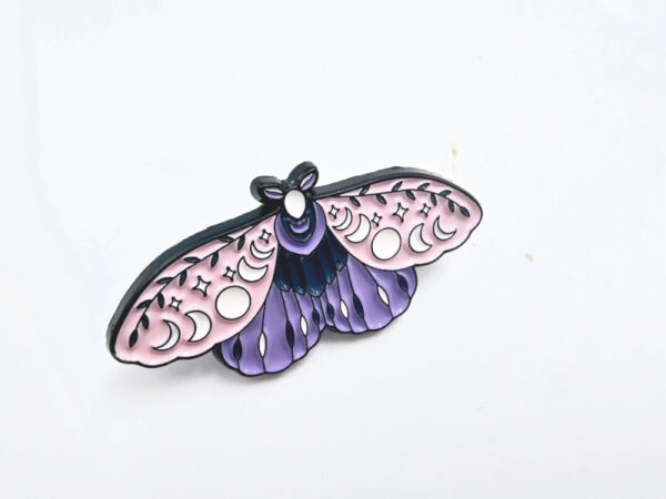 Purple Moth Pin Badge