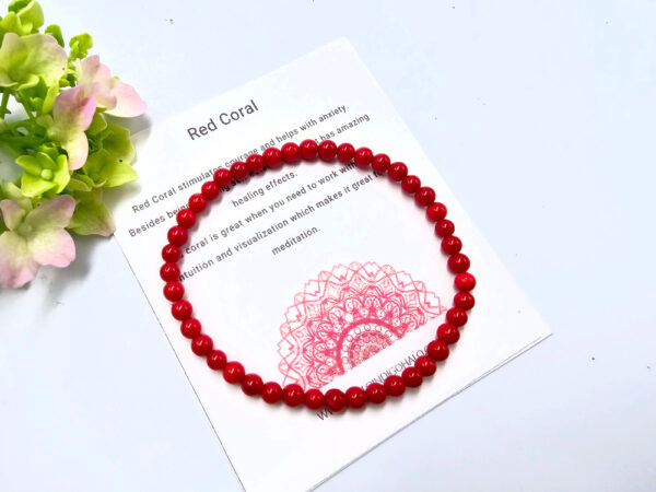 Red Coral Round Beaded Bangle, gemstone bangle, red coral jewellery