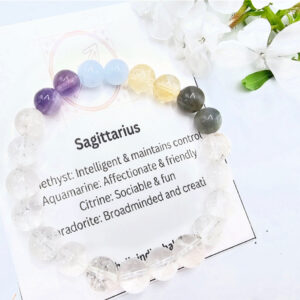 Sagittarius Zodiac Gem Bracelet, astrology gemstone jewellery, bangle