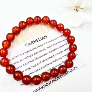 Carnelian Round Beaded Bangle, orange crystal bangle, gem jewellery