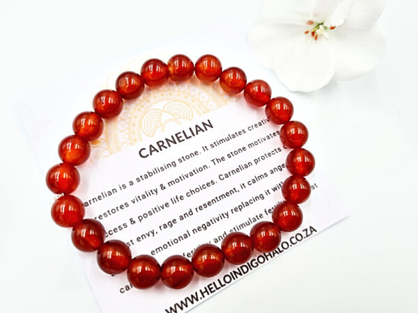 Carnelian Round Beaded Bangle, orange crystal bangle, gem jewellery