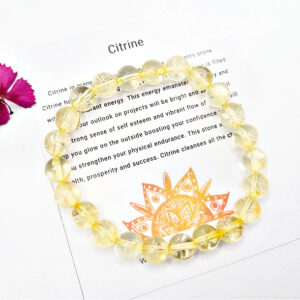 Citrine Round Beaded Bangle, gem jewellery, South African jewellery