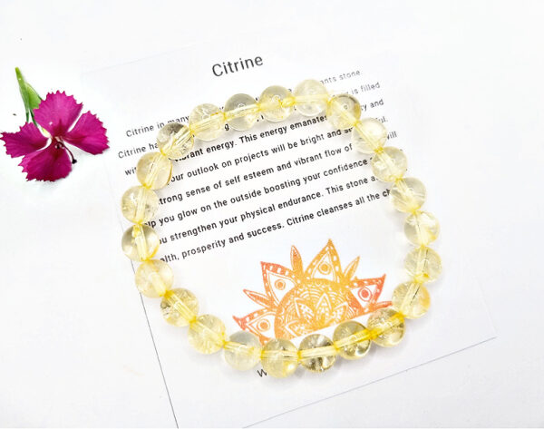 Citrine Round Beaded Bangle, gem jewellery, South African jewellery