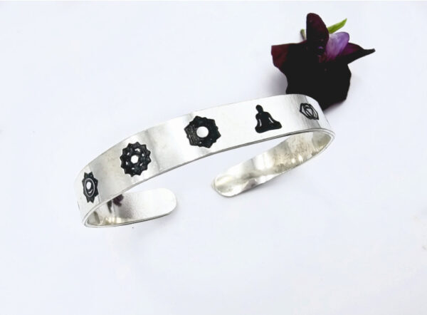 Chakra Bangle (White Brass)