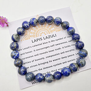 Lapis Lazuli Round Beaded Bangle, gemstone bangle, lapis lazuli