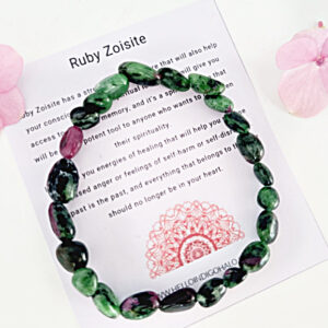 Ruby Zoisite Crystal Nugget Bangle, South Africa crystal bangle, bangle