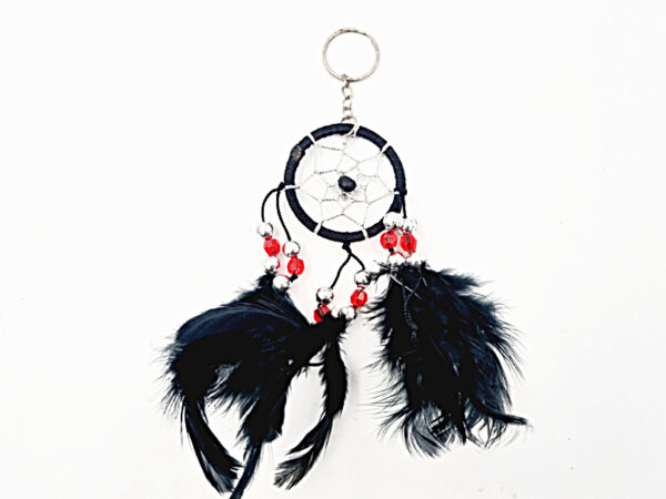 Black Dream Catcher Key Ring (7cm)