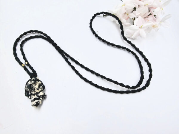 Black Tourmaline  Cluster Macrame Necklace - Image 2