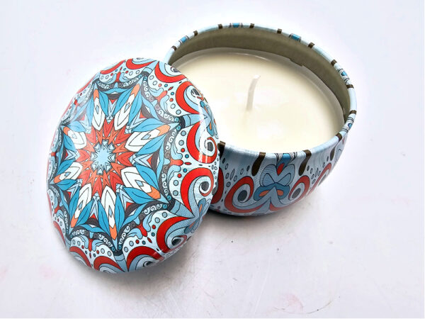 Scented Candle In A Tin (Blue Burst)