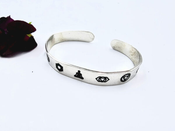 Chakra Bangle (White Brass) - Image 2