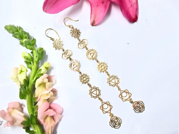 Brass Chakra Symbol Earrings