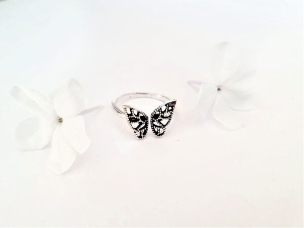 Butterfly Wings Ring (White Brass)