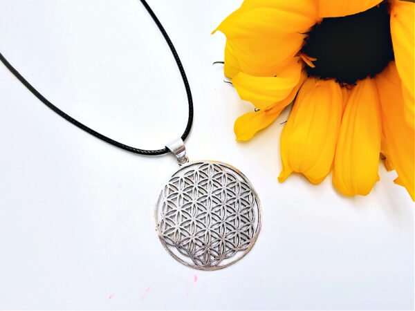 Flower Of Life Necklace (White Brass)