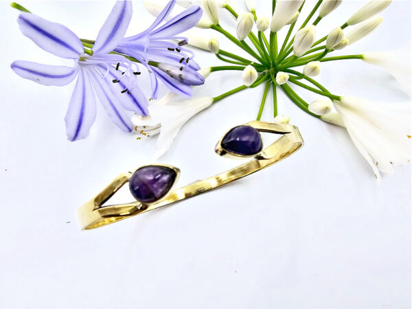 Amethyst Goddess Bangle (Brass)