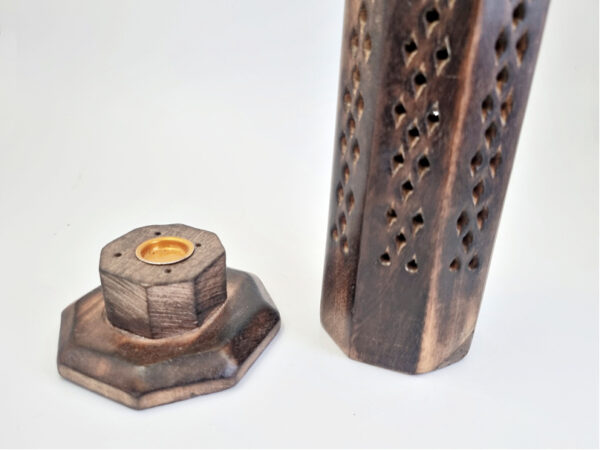 Vertical Wooden Incense Box (Round) - Image 2