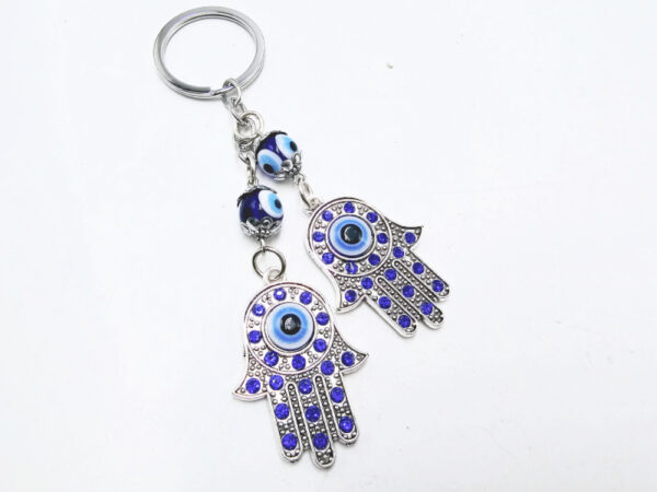 Double Hamsa Hand & Evil Eye Keyring