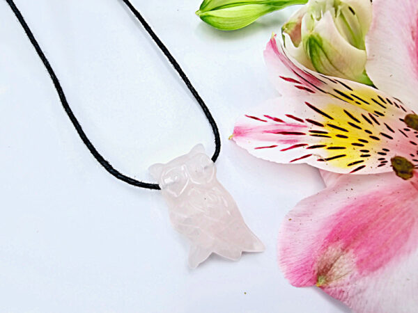 Rose Quartz Owl Necklace