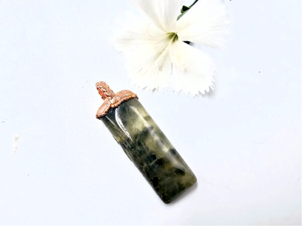 Prehnite Copper Pendant