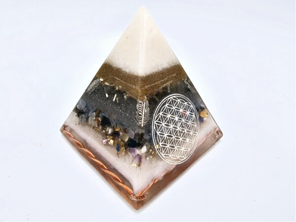 Selenite & Kyanite Orgonite Pyramid