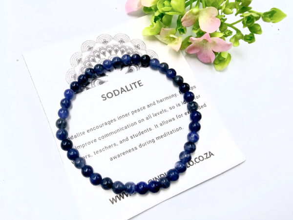 Sodalite Round Beaded Bangle, gemstone bracelet, polished beads crystal bracelet