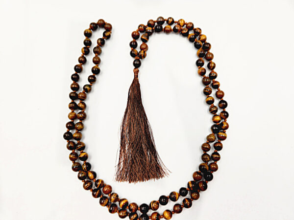 Tigers Eye Mala Bead Necklace