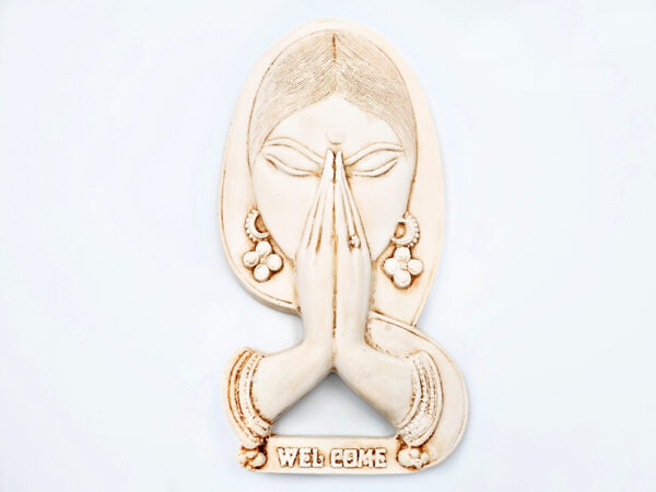 Namaste' Welcome Sign WHITE (28 cm)