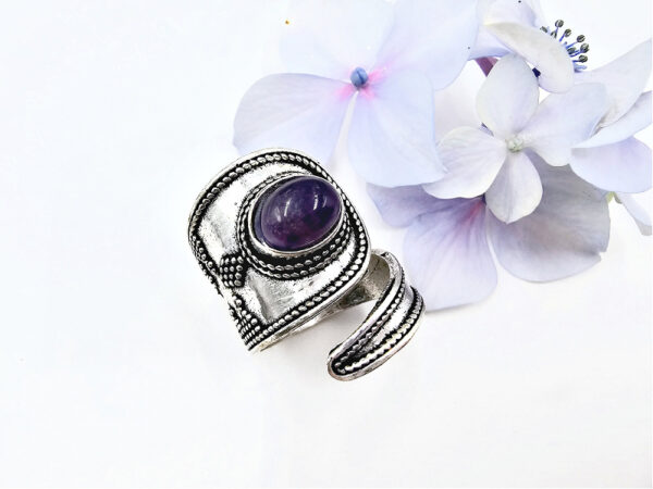 Amethyst Wrap Around Ring (Adjustable)