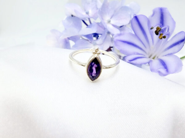 Amethyst Diamond Rind With Circles (925 Silver)