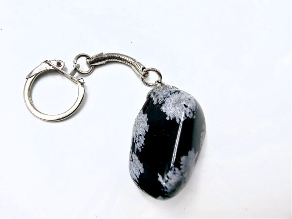 Snowflake Obsidian Key Ring