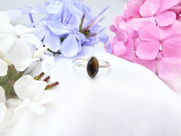 Tigers Eye Diamond Ring (925 Silver)