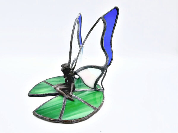 Blue Stained Glass Lilly Fairy