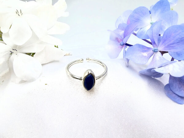 Lapis Lazuli Diamond Ring (925 Silver)