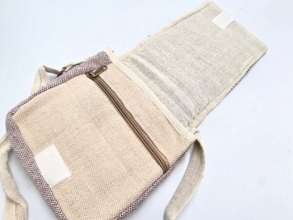 Hemp Sling Bag Square Flap (4 Pouch) D - Image 2