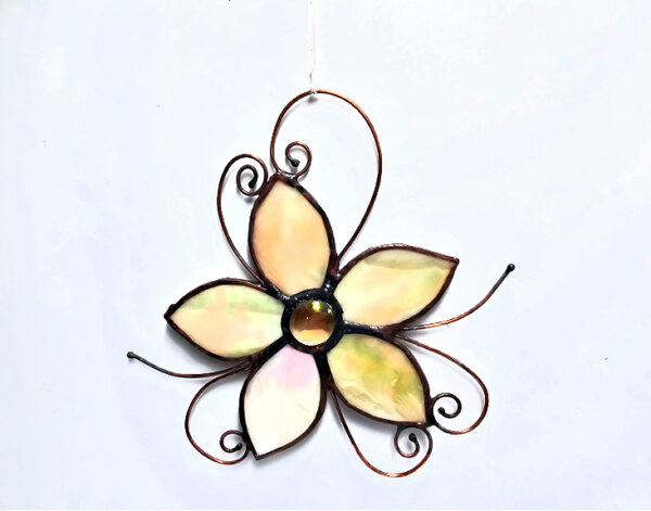 Stained Glass Flower Orange